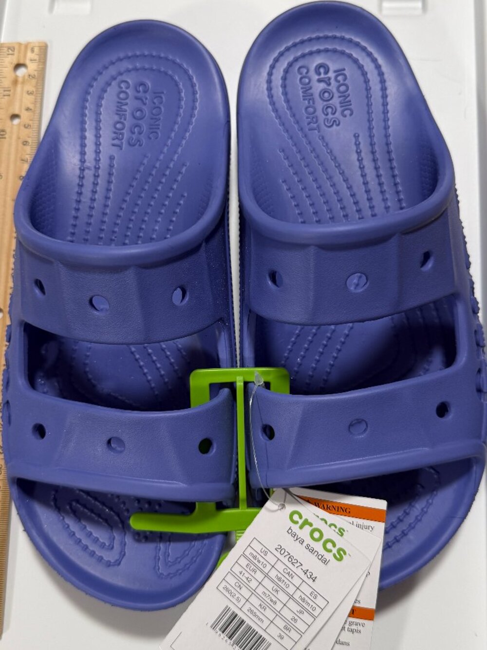 New With Tags Crocs Baya Sandals Shoes Periwinkle Blue Purple Womens 10 Mens 8